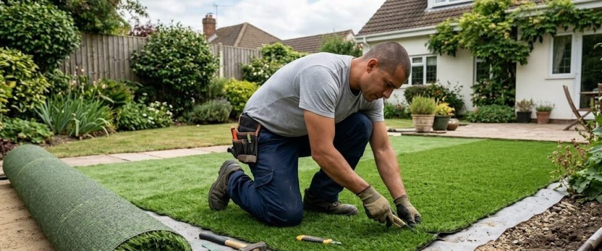 Artificial turf installation in Oak Hill, Florida