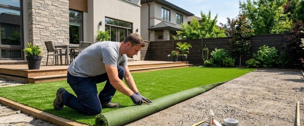 Artificial turf installation in Oakbrook, Florida