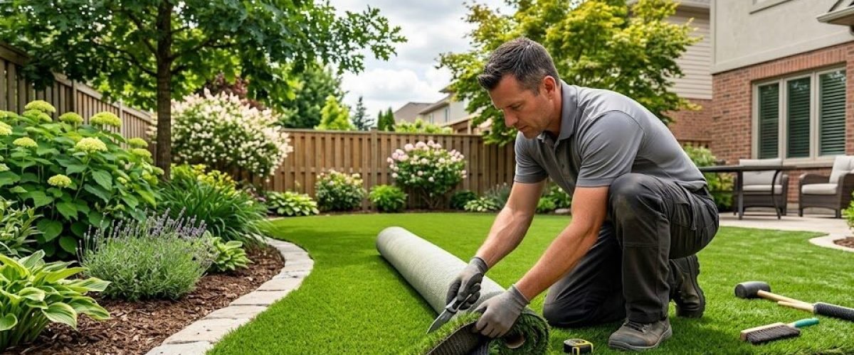 Artificial turf installation in Ocoee, Florida