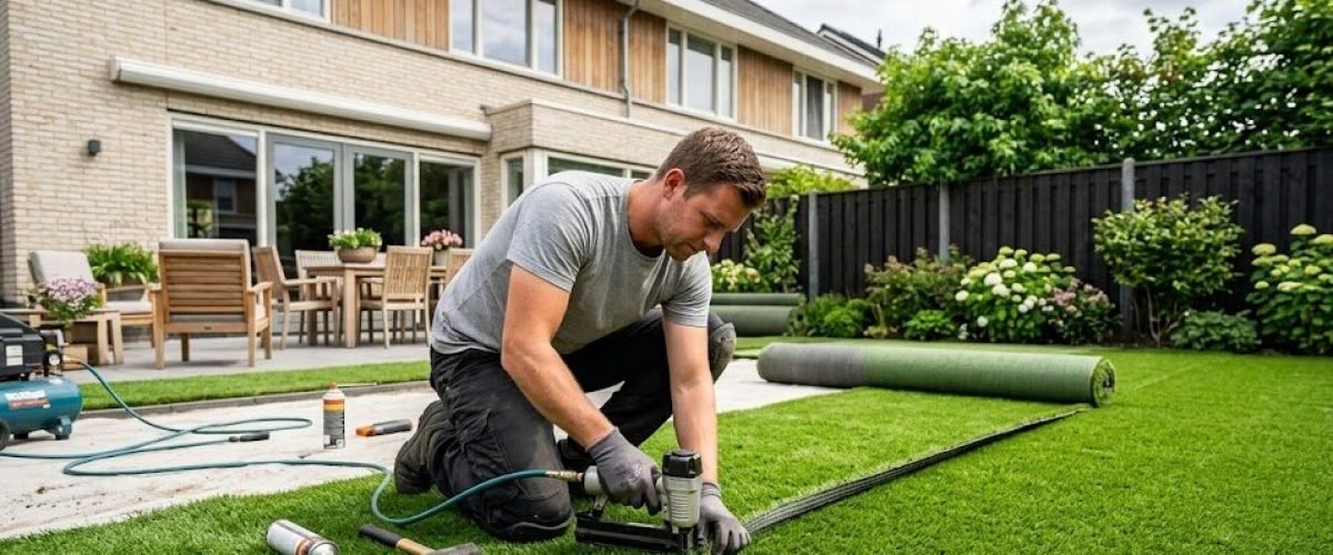 Artificial turf installation in Orchid Springs, Florida
