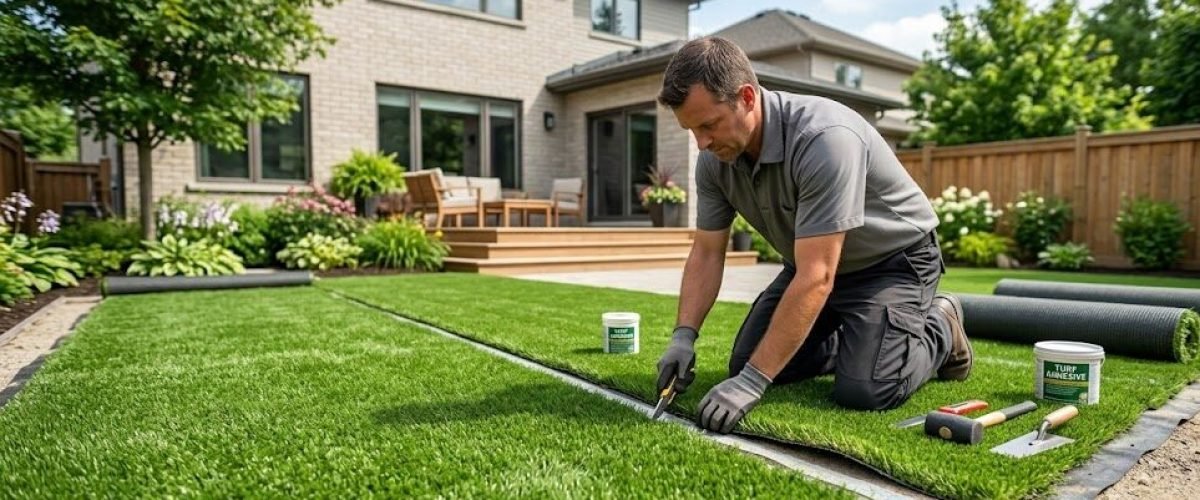 Artificial turf installation in Orchid Springs South, Florida