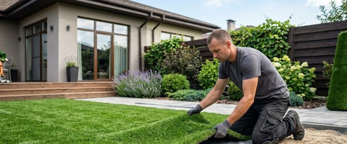 Artificial turf installation in Peachland Area, Florida