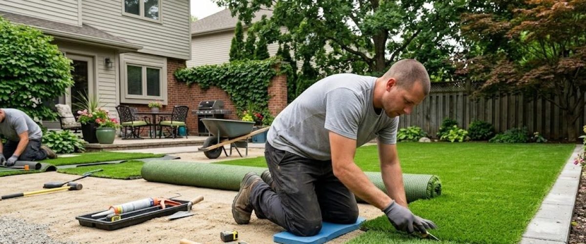 Artificial turf installation in Pierson, Florida