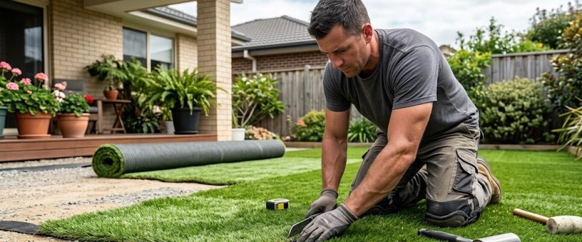 Artificial turf installation in Poinciana, Florida