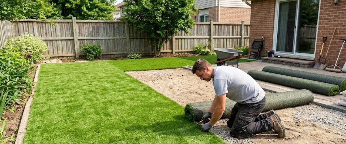 Artificial turf installation in Polk City, Florida