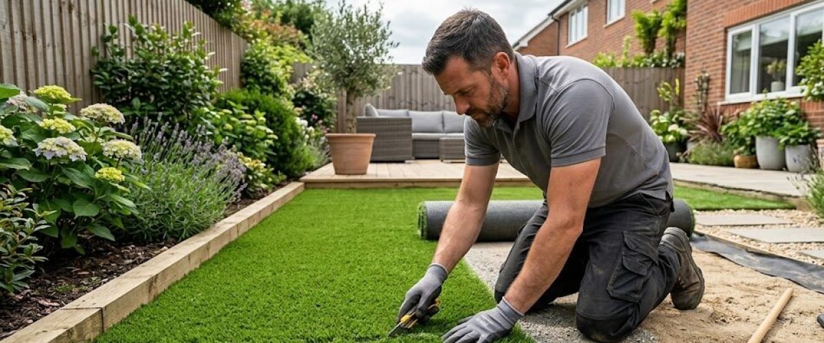 Artificial turf installation in Reflections, Florida