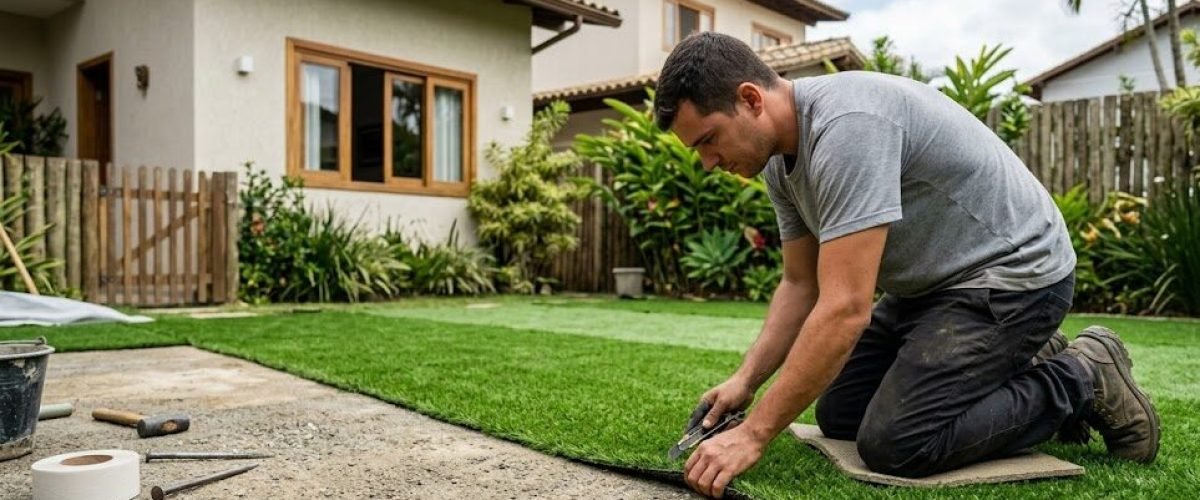 Artificial turf installation in Ridge Manor, Florida
