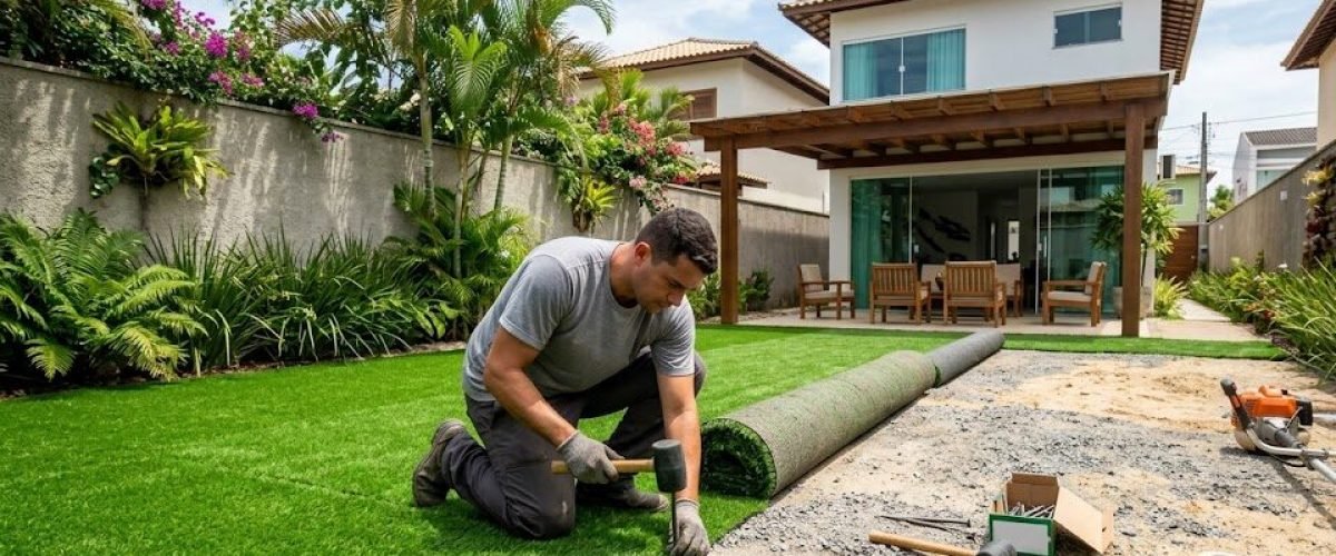Artificial turf installation in Ridgewood Lakes Area, Florida