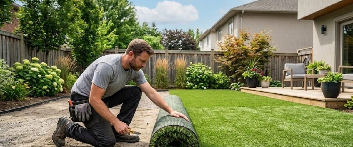 Artificial turf installation in Samsula Spruce Creek, Florida