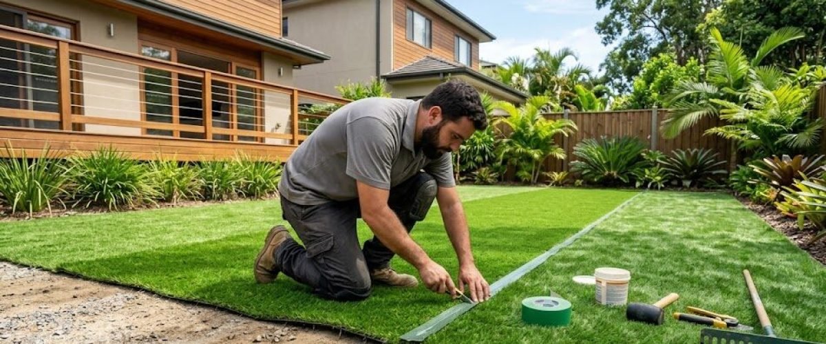 Artificial turf installation in Sanford, Florida