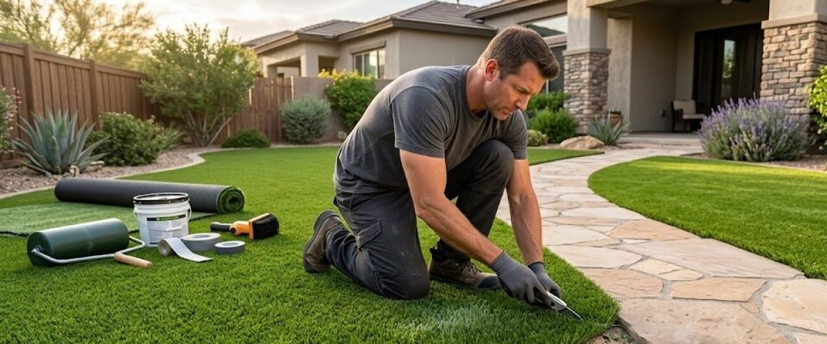 Artificial turf installation in Seville, Florida