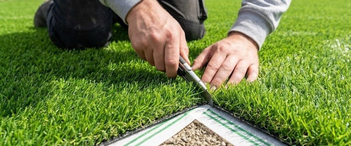 Artificial turf installation in SODO, Florida