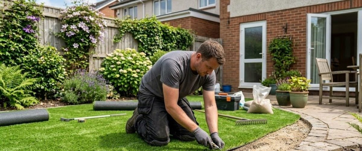 Artificial turf installation in South Lake Wales, Florida