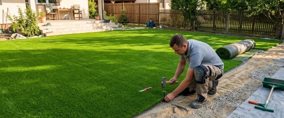 Artificial turf installation in South Lakeland, Florida