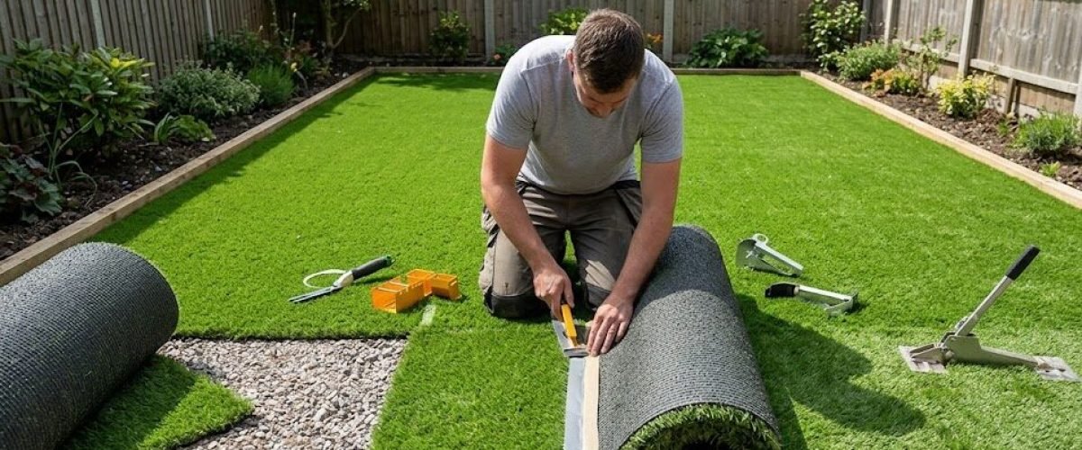 Artificial turf installation in Sunset Heights, Florida