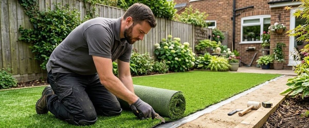 Artificial turf installation in Thornton Park, Florida