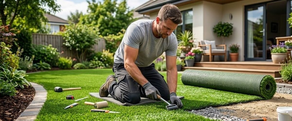 Artificial turf installation in Whispering Trails, Florida