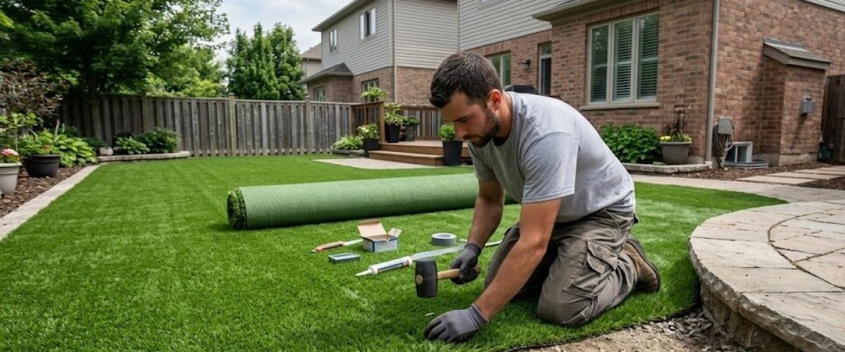 Artificial turf installation in Winston, Florida
