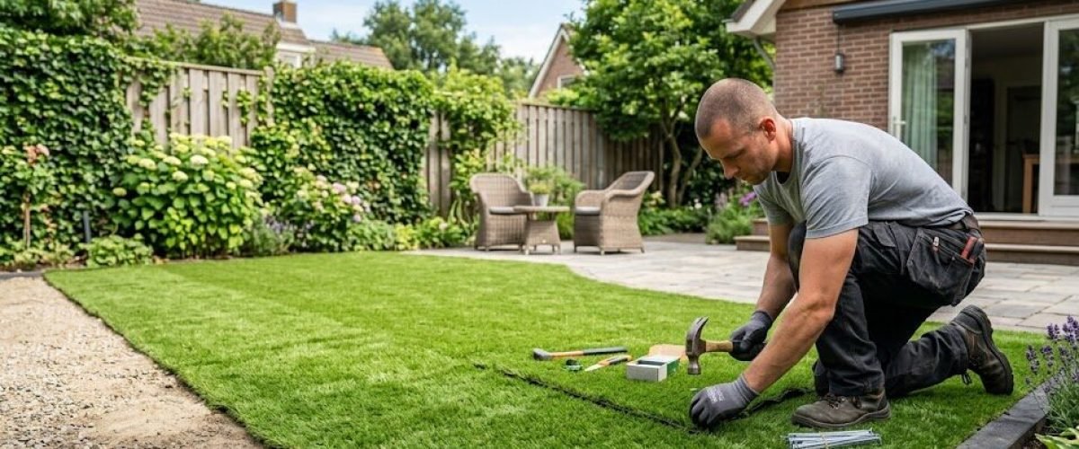 Artificial turf installation in Winter Garden, Florida