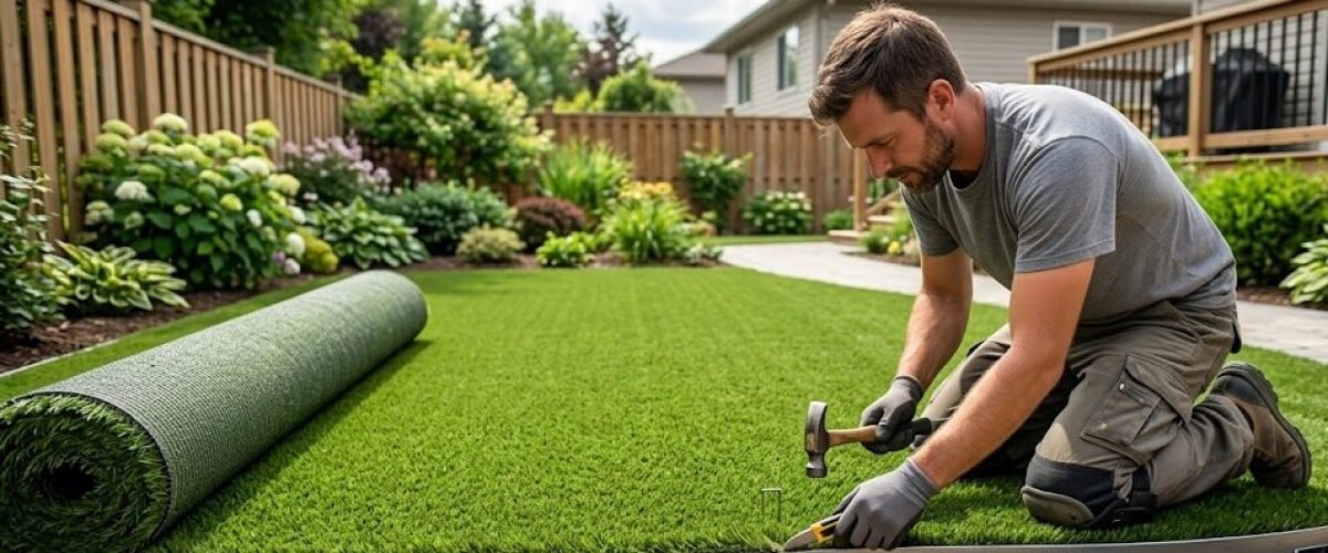 Artificial turf installation in Winter Haven East, Florida