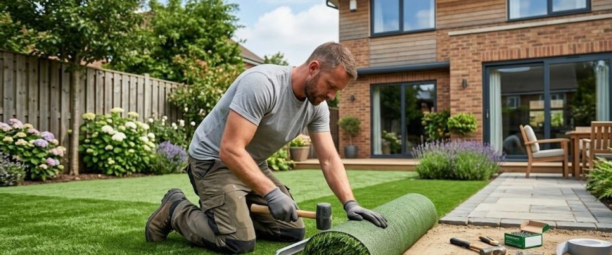 Artificial turf installation in Winter Haven, Florida
