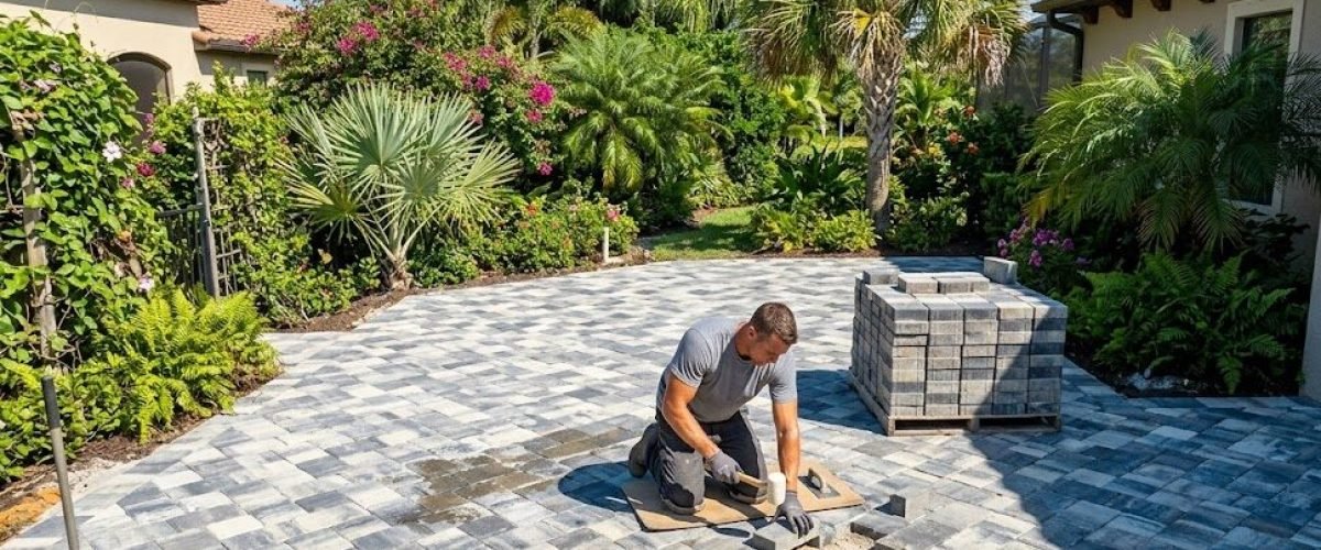 Brick paver installation in Crystal Lake, Florida