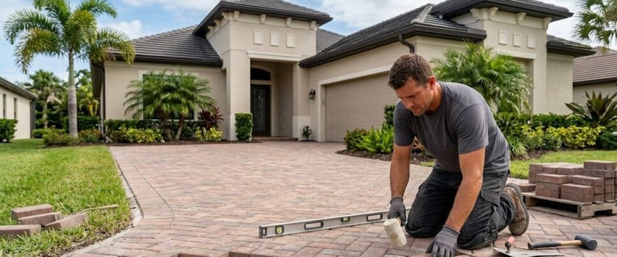 Brick paver installation in DeLand, Florida